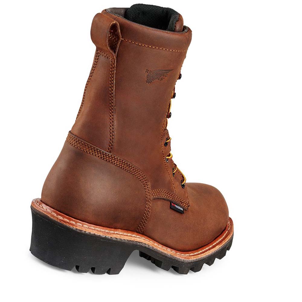 Red Wing LoggerMax 9-inch Safety Toe Men's Waterproof Boots Brown | ZA 387HAP